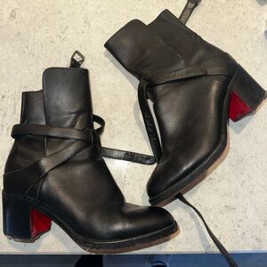 Black Leather Ankle Louboutin